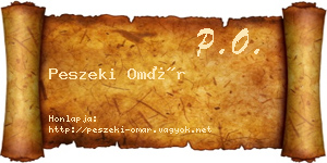 Peszeki Omár névjegykártya